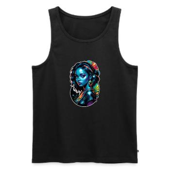 Afro Frau - Schönheit - Männer Premium Bio Tank Top - Schwarz - Vorne - AI Model Male 178 light (178cm)