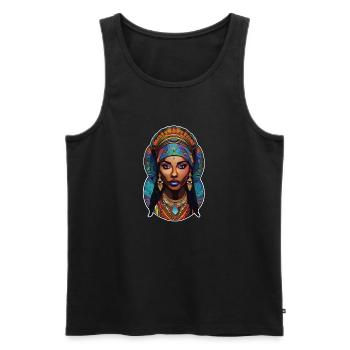 Afro Frau - Schönheit - Männer Premium Bio Tank Top - Schwarz - Vorne - AI Model Male 178 light (178cm)