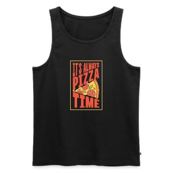 It's always Pizza time - Männer Premium Bio Tank Top - Schwarz - Vorne - Michal (187cm)
