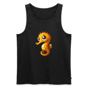 Seepferdchen - Männer Premium Bio Tank Top - Schwarz - Vorne - Michal (187cm)