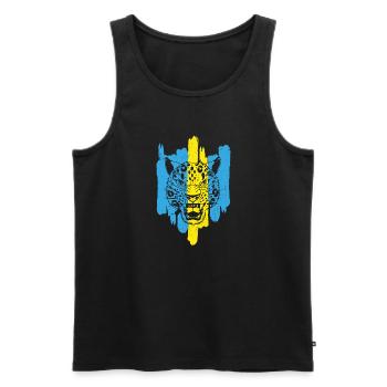 Schneeleopard National Souvenir Kasachstan - Männer Premium Bio Tank Top - Schwarz - Vorne - Michal (187cm)