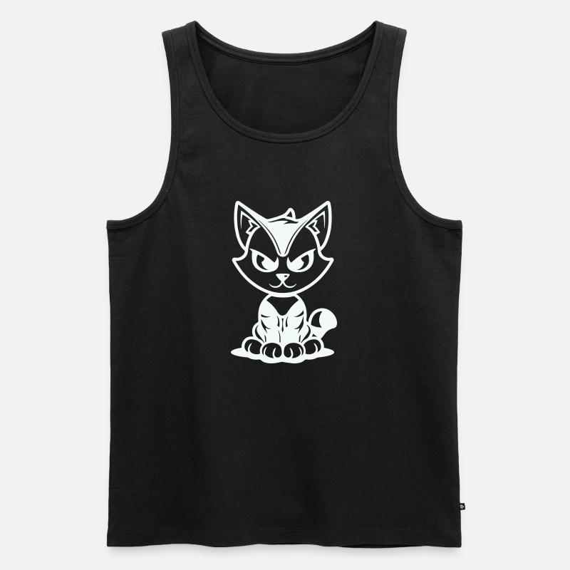 katze - Männer Premium Bio Tank Top - Schwarz