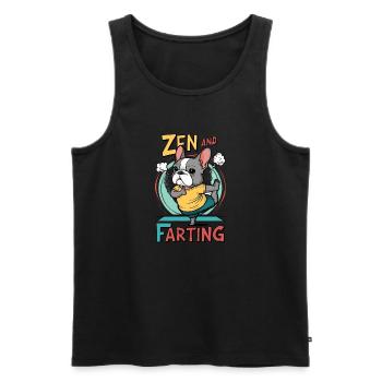Zen et péter - Débardeur bio Premium Homme - noir - Devant - Michal (187cm)
