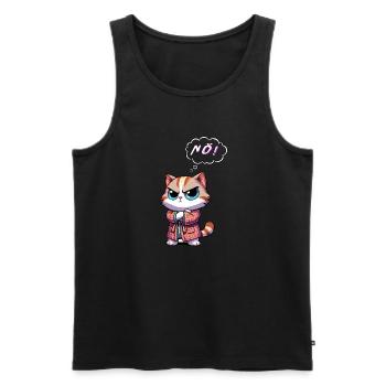 Non, le chat refuse de dire non - Débardeur bio Premium Homme - noir - Devant - AI Model Male 178 light (178cm)