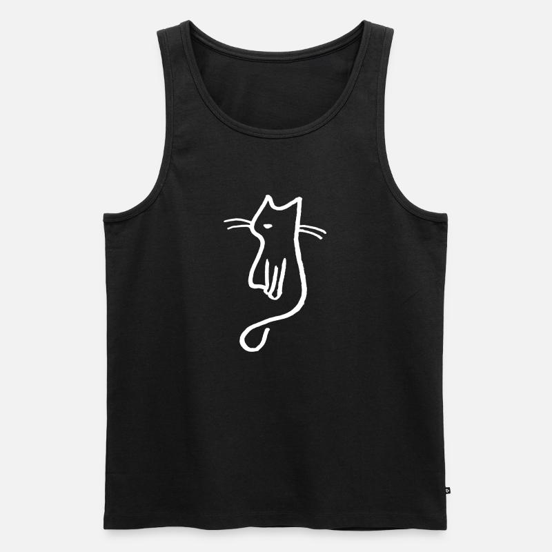 Katze Silhouette Geschenk - Männer Premium Bio Tank Top - Schwarz