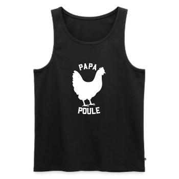 papa poule - Débardeur bio Premium Homme - noir - Devant - AI Model Male 178 light (178cm)