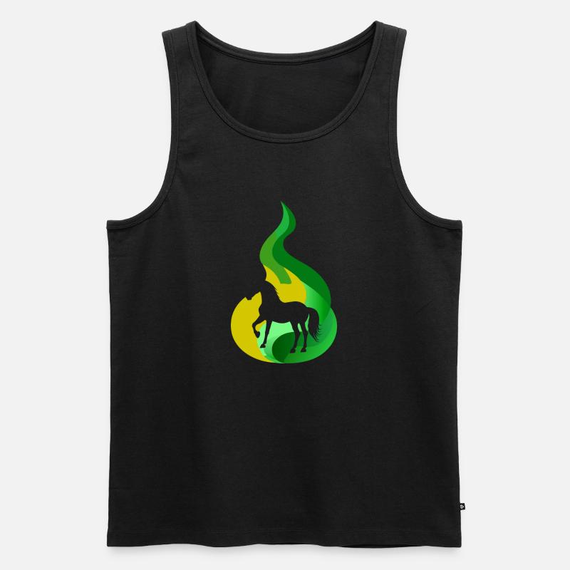 Pferde Pferd - Männer Premium Bio Tank Top - Schwarz