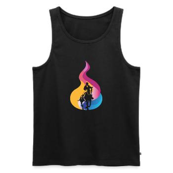 Dressurpferd Dressurreiter Springreiten - Männer Premium Bio Tank Top - Schwarz - Vorne - Michal (187cm)