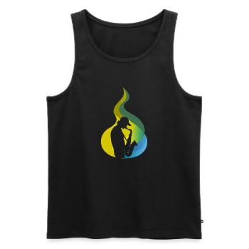 Saxophonist Saxophone Wind Instrument - Men's Premium Organic Tank Top - black - Front - AI Model Male 178 light (178cm)