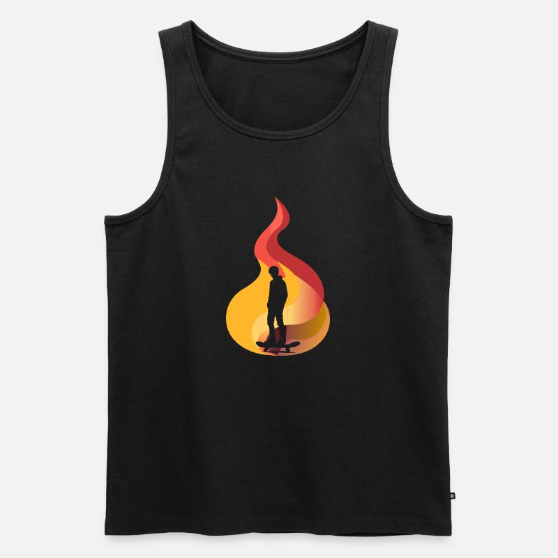 Skateboard Longboard - Männer Premium Bio Tank Top - Schwarz