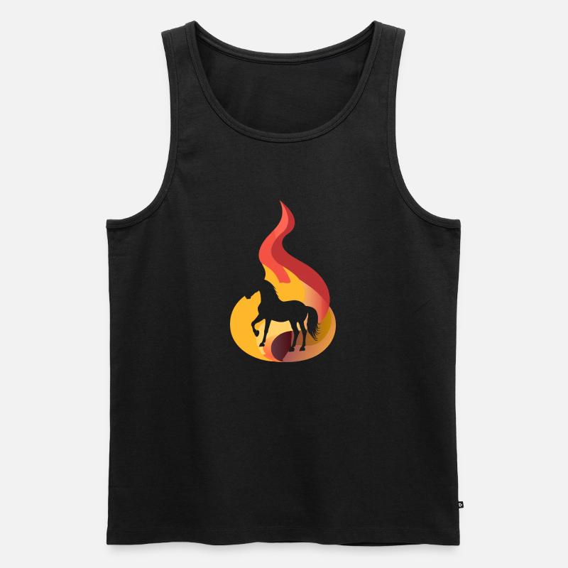 Pferd Wildpferd Hufe - Männer Premium Bio Tank Top - Schwarz