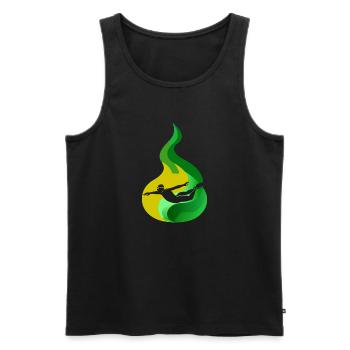 Schwimmen Bademeister Taucherbrille - Männer Premium Bio Tank Top - Schwarz - Vorne - Michal (187cm)