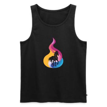 Pferd Ponyhof Pferdekopf - Männer Premium Bio Tank Top - Schwarz - Vorne - Michal (187cm)