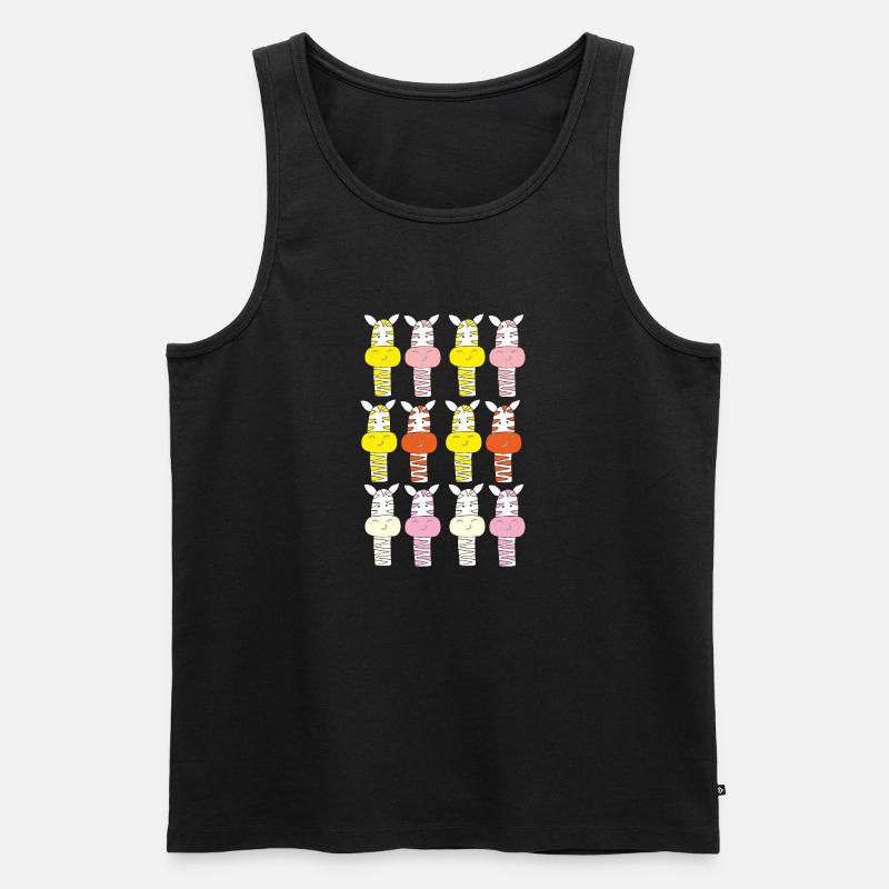 zebra muster - Männer Premium Bio Tank Top - Schwarz