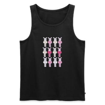 zebra muster pink - Männer Premium Bio Tank Top - Schwarz - Vorne - AI Model Male 178 light (178cm)