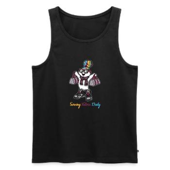 Serving Haters Daily - Men's Premium Organic Tank Top - black - Front - AI Model Male 178 light (178cm)