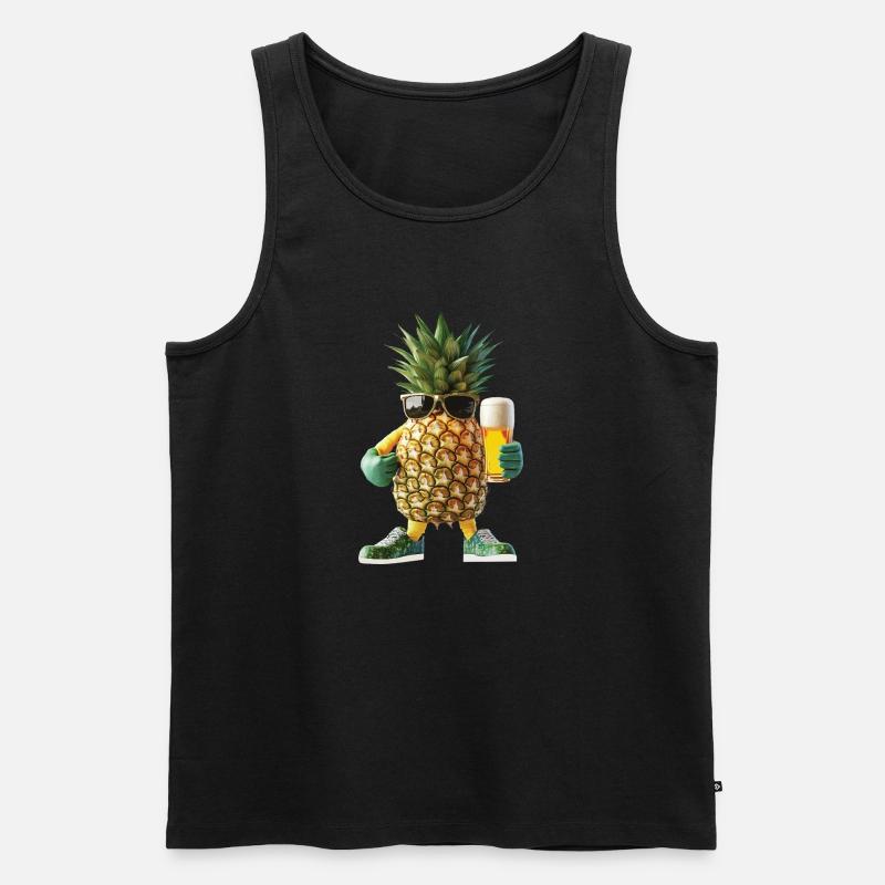 Ananas Bier - Männer Premium Bio Tank Top - Schwarz