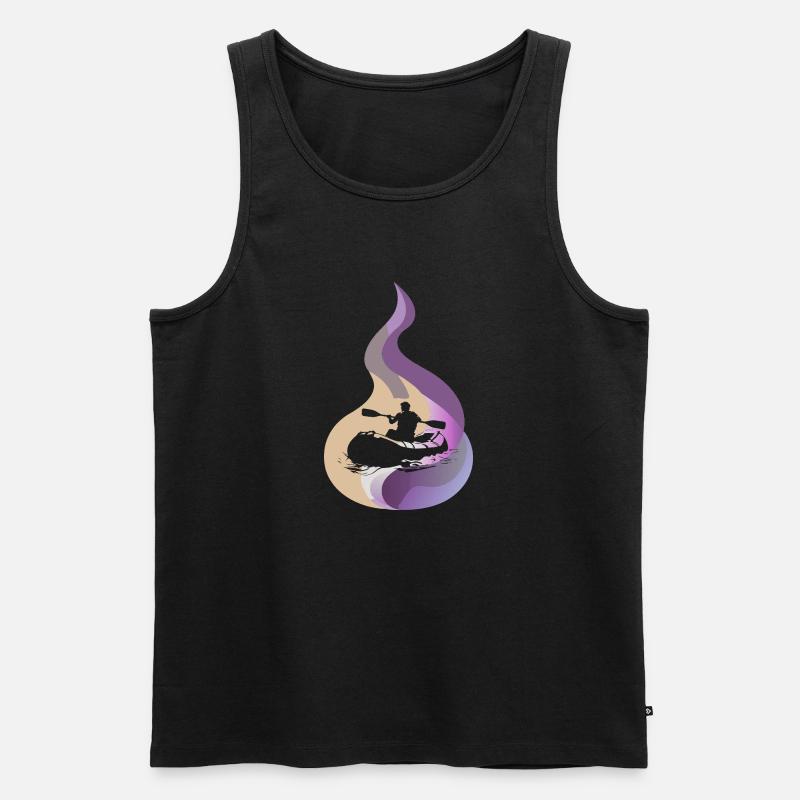 Rafting Bach - Männer Premium Bio Tank Top - Schwarz