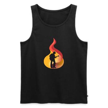 Elektrogitarre Bassist - Männer Premium Bio Tank Top - Schwarz - Vorne - Michal (187cm)