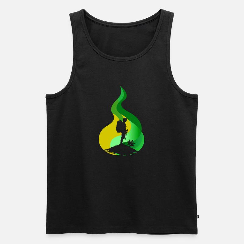 Wanderer Trekking - Männer Premium Bio Tank Top - Schwarz