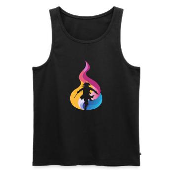 Piraterie Pirat Piratenbucht - Männer Premium Bio Tank Top - Schwarz - Vorne - Michal (187cm)