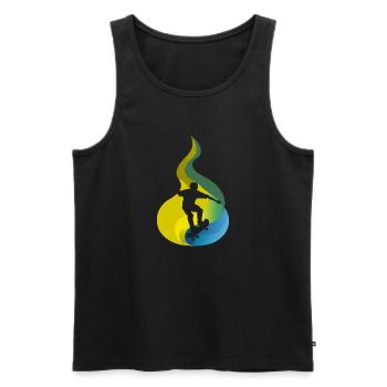Longboard Skaten - Männer Premium Bio Tank Top - Schwarz - Vorne - AI Model Male 178 light (178cm)