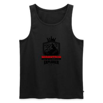 Exploring Mountains Saying - Men's Premium Organic Tank Top - black - Front - Michal (187cm)