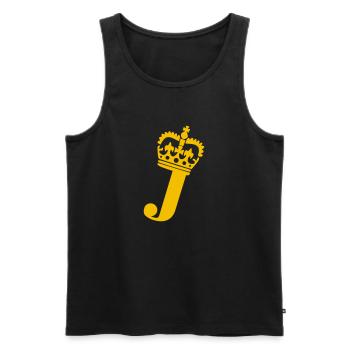 Buchstabe J - Männer Premium Bio Tank Top - Schwarz - Vorne - AI Model Male 178 light (178cm)