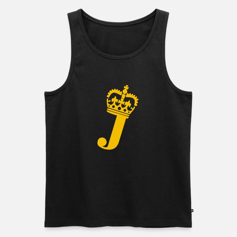 Buchstabe J - Männer Premium Bio Tank Top - Schwarz