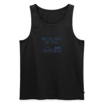 MowoT Van au bord de la mer - Débardeur bio Premium Homme - noir - Devant - Michal (187cm)