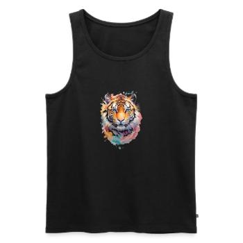 Wunderschöner Löwe - Männer Premium Bio Tank Top - Schwarz - Vorne - Michal (187cm)