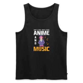 Anime Manga Kawaii Vintage Cartoons Sprüche - Männer Premium Bio Tank Top - Schwarz - Vorne - Michal (187cm)
