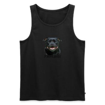 Staffordshire,Terrier,Stafford,Hundekopf,Staffbull - Männer Premium Bio Tank Top - Schwarz - Vorne - AI Model Male 178 light (178cm)