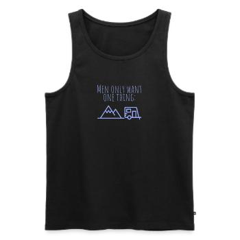 MowoT Wohnwagen am Berg - Männer Premium Bio Tank Top - Schwarz - Vorne - Michal (187cm)