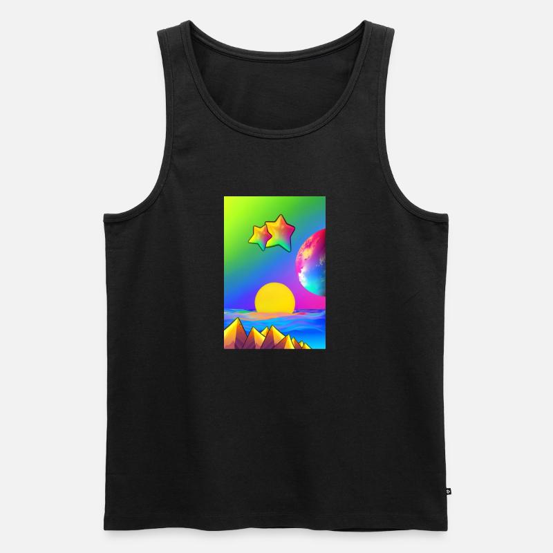 Regenbogenlandschaft - Männer Premium Bio Tank Top - Schwarz