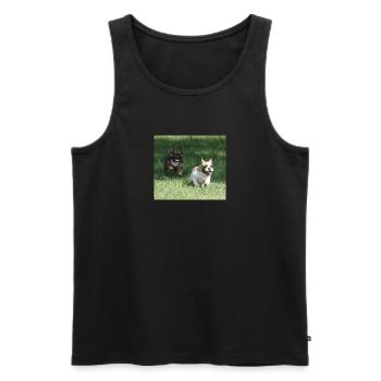 Angel and Wanda our French Bulldogs - Men's Premium Organic Tank Top - black - Front - Michal (187cm)