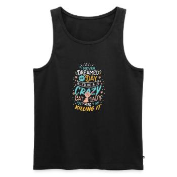 Lustiges Katzenmotiv Lustiger Katzen Spruch Katze - Männer Premium Bio Tank Top - Schwarz - Vorne - Michal (187cm)