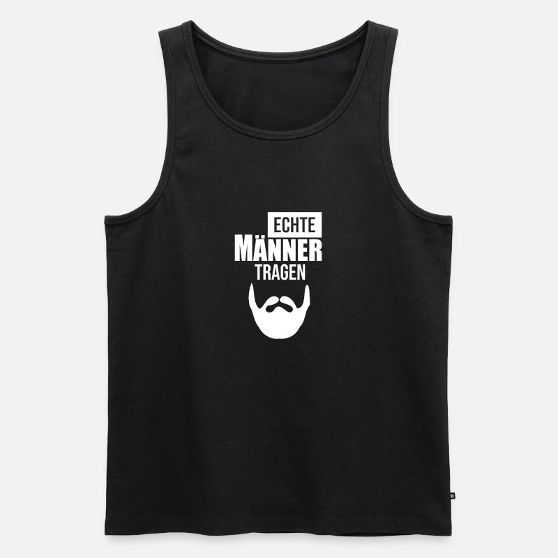 echte maenner tragen bart - Männer Premium Bio Tank Top - Schwarz