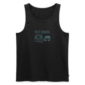 Bitte VANDEN am Teich - Männer Premium Bio Tank Top - Schwarz - Vorne - AI Model Male 178 light (178cm)