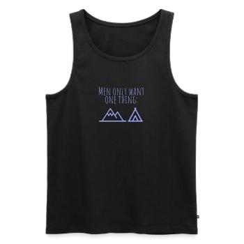 MowoT Zelt am Berg - Männer Premium Bio Tank Top - Schwarz - Vorne - Michal (187cm)