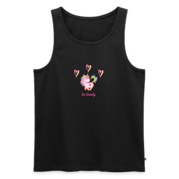 be lovely - Einhorn Einhörner Fabelwesen Geschenk - Männer Premium Bio Tank Top - Schwarz - Vorne - Michal (187cm)