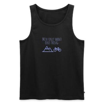 MowoT Fahrrad am Berg - Männer Premium Bio Tank Top - Schwarz - Vorne - Michal (187cm)