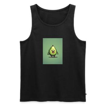 Pixelart Avocado - Männer Premium Bio Tank Top - Schwarz - Vorne - Michal (187cm)
