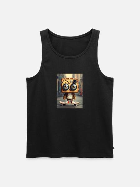 Toasbrot auf Skateboard - Männer Premium Bio Tank Top - Schwarz