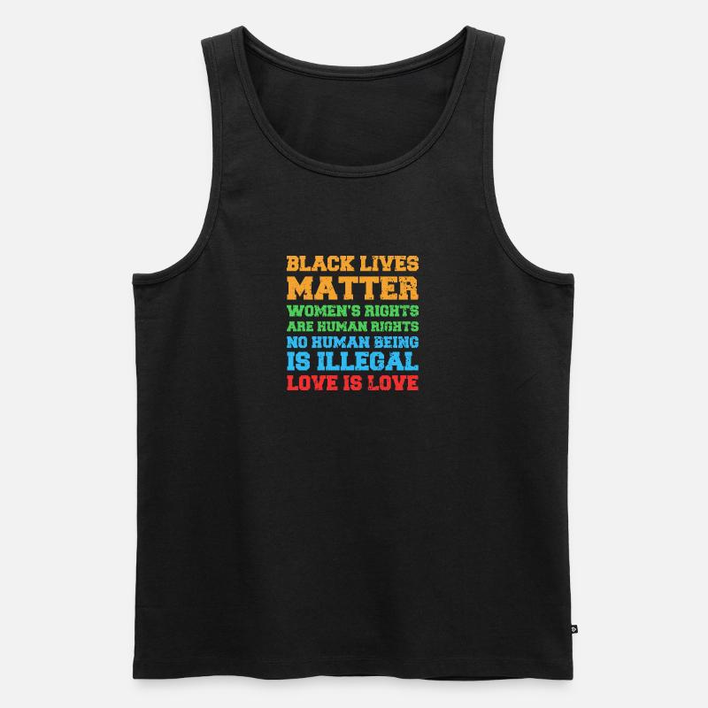 Menschenrechte Gleichberechtigung Statement - Männer Premium Bio Tank Top - Schwarz