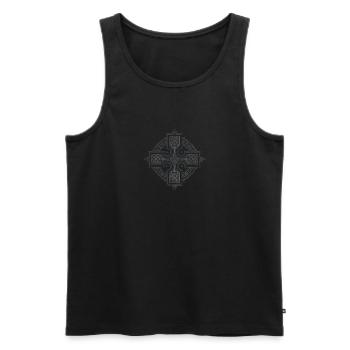 Celtic cross - Men's Premium Organic Tank Top - black - Front - AI Model Male 178 light (178cm)