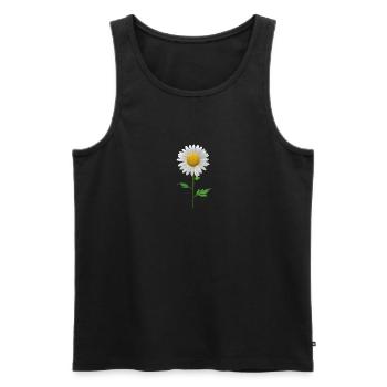gaenseblume gänseblümchen butterblume weis gelb - Männer Premium Bio Tank Top - Schwarz - Vorne - AI Model Male 178 light (178cm)