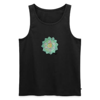 Coeur de chakra Anahata Chakra Amour - Débardeur bio Premium Homme - noir - Devant - AI Model Male 178 light (178cm)