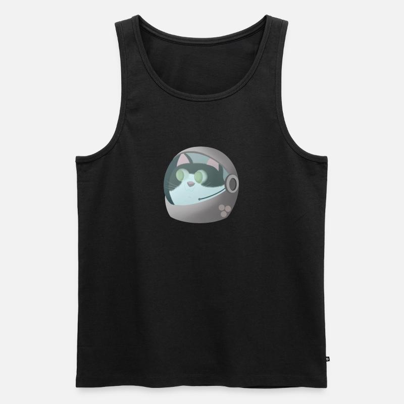 Astronauten Katze - Männer Premium Bio Tank Top - Schwarz