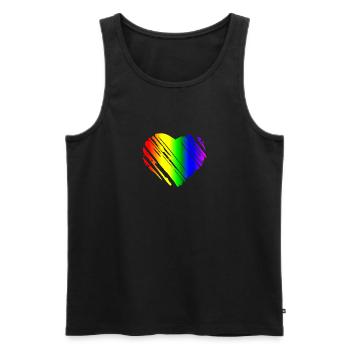 PRIDE HEART - Men's Premium Organic Tank Top - black - Front - AI Model Male 178 light (178cm)